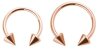 Rosegold Steel - Circular Barbel- cones 1,2mm 8mm 3mm