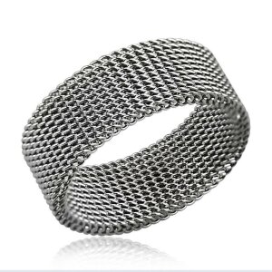 Edelstahl - Finger Ring - Mesh 68