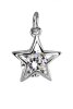 Sterling Silver 925 - Stud Earrings - Crystal and Star Dangle CC - Crystal Clear