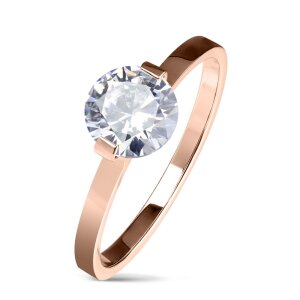 Edelstahl - Finger Ring - exponierte Kristall Krone...