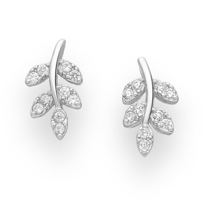 Sterling Silver 925 - Ohrstecker - Kristall Zweig