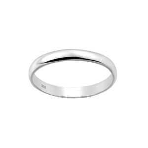 Sterling Silver 925 - Finger Ring - Basic Band Ring 3 mm 56