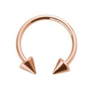 Rosegold Steel - Circular Barbel- cones 1,2mm 10mm 3mm