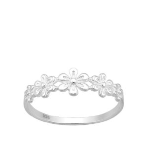 Sterling Silver 925 - Finger Ring - Blumen Bogen