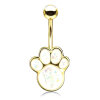 Stahl - Banane - Pfote - Glitzer Gold - Weiss