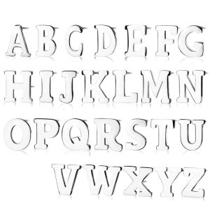 Steel - Ear stud -  Single Alphabet letters