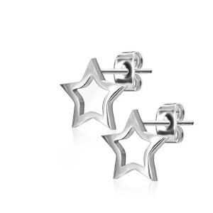 Steel - Ear stud -  Star Cut Design