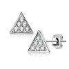 Steel - Ear stud -  Crystal Triangle Design