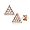 Steel - Ear stud -  Crystal Triangle Design