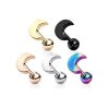 Steel - stud earrings - moon - tragus Steel