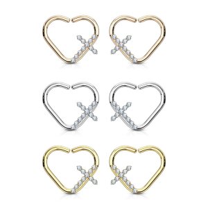 Bendable earring - Daith Piercing - Heart - Cross -...