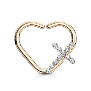 Ohrring biegbar - Daith Piercing - Herz - Kreuz -...