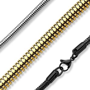 Stainless Steel - Chain Necklace - Round Snake