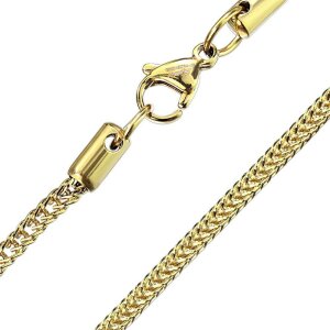 Stainless Steel - Chain Necklace - Square Wheat Chain