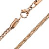 Stainless Steel - Chain Necklace - Square Wheat Chain  Rosegold