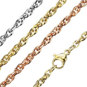 Stainless Steel - Chain Necklace - Double Round Chain