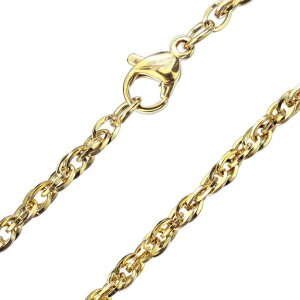 Stainless Steel - Chain Necklace - Double Round Chain