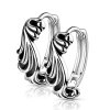 Steel - Creolen - Antique Silver Plated Waves