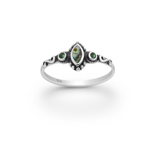 Sterling Silver 925 - Finger Ring - Oxidized Swirl Ring...
