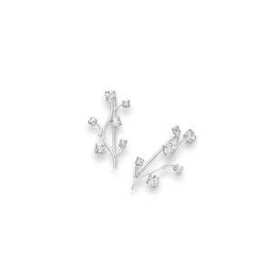 Sterling Silver 925 - Ear Crawler - Branche avec cristaux...