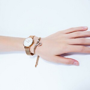 Edelstahl - Armband - Kristall Herz Dangle Design - verziert