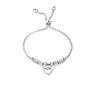 Edelstahl - Armband - Kristall Herz Dangle Design - verziert Silber
