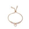 Edelstahl - Armband - Kristall Herz Dangle Design - verziert Rosegold