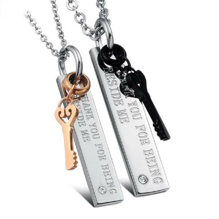 Stainless Steel - necklace - partner look with key...