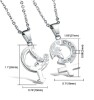Stainless steel - necklace - Couple Set of gender symbols with rose decor and crystals