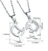 Stainless steel - necklace - Couple Set of gender symbols with rose decor and crystals