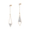Rosegold Steel - Ohrstecker - Drachenviereck  mit Glitzer Kristallen