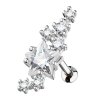 Steel - stud earrings - big star in the middle - crystal - tragus Steel