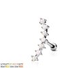 Steel - stud earrings - 7 crystals - tragus Steel CC