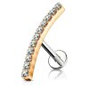 Steel - stud earrings - 11 crystals - tragus