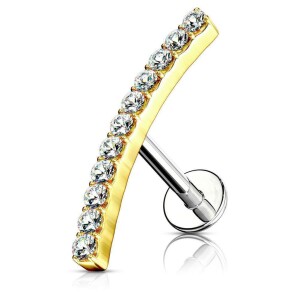Steel - stud earrings - 11 crystals - tragus Rosegold