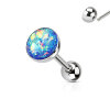 Steel - tongue barbell - 1.6 mm - opal imitation