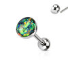 Steel - tongue barbell - 1.6 mm - opal imitation