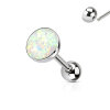 Steel - tongue barbell - 1.6 mm - opal imitation