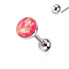 Steel - tongue barbell - 1.6 mm - opal imitation Pink