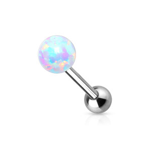 Steel - tongue barbell - 1.6 mm - opal ball