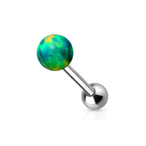 Steel - tongue barbell - 1.6 mm - opal ball