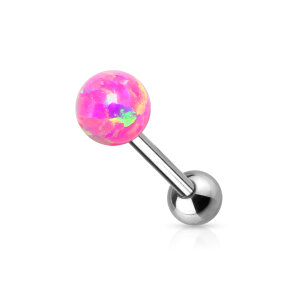 Steel - tongue barbell - 1.6 mm - opal ball
