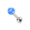 Steel - tongue barbell - 1.6 mm - opal ball Aqua