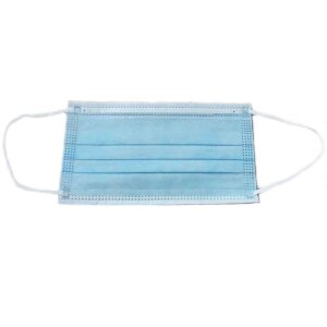 Mouth Mask 3ply with rubber band - white blue