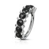 Boucles doreilles pliables - 7 cristaux 1.2 mm acier NOIR
