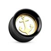 Stahl - Plug - Anker - Schwarz - Gold 16 mm
