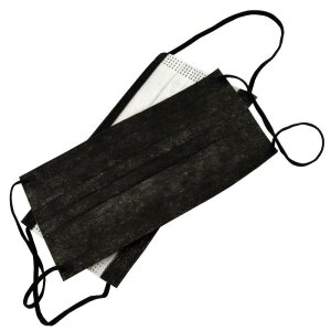 Mundschutz mit Gummiband - Schwarz