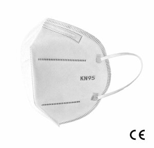 KN95 Mundschutz Maske mit Gummiband - weiß