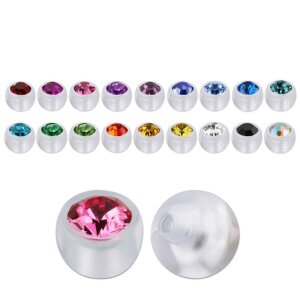 Bioplast - screw ball - transparent with crystal