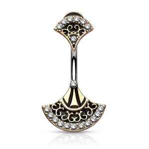 Steel - Banana - inka tribal - crystal Gold Steel